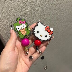 Hello Kitty Red and Pink Badge Reels
